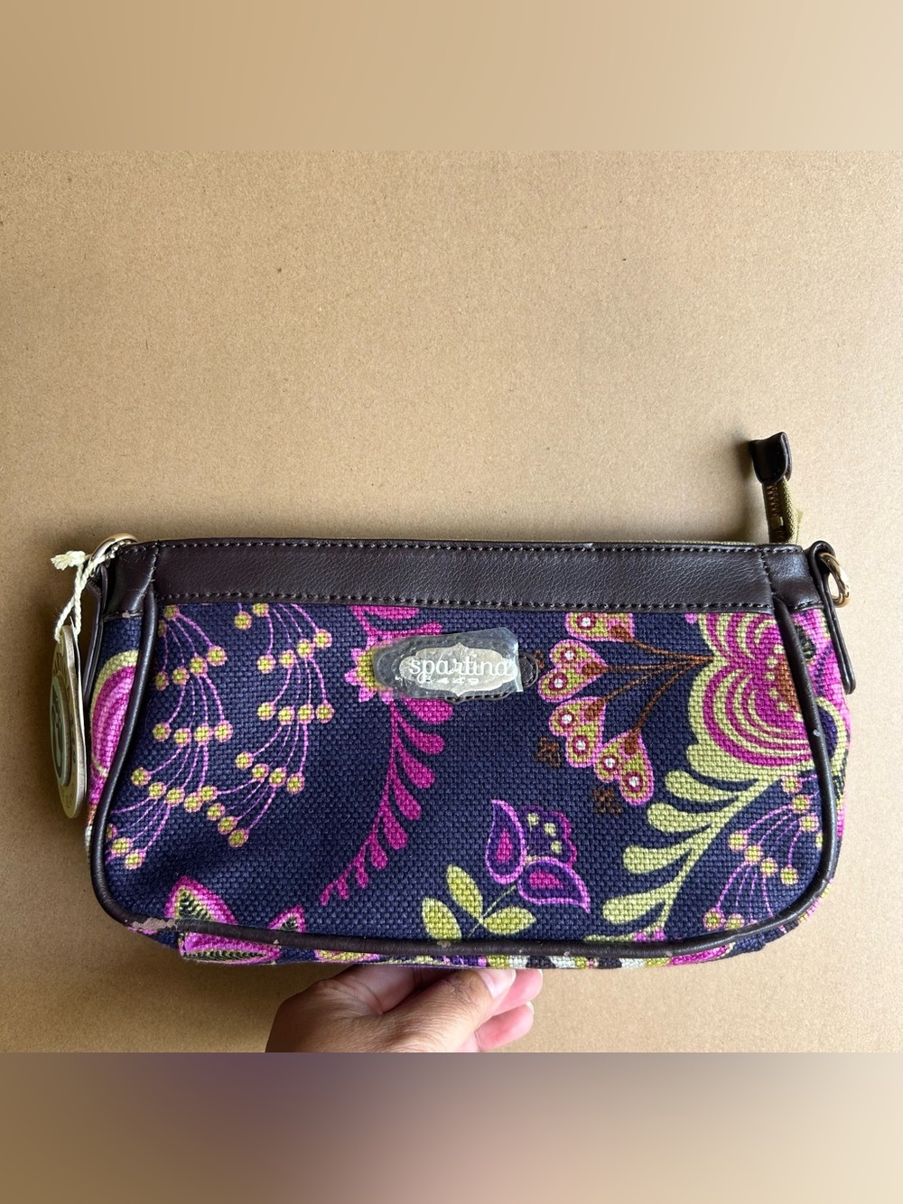 Spartina 449 paisley grandma coastal boho Wristlet Clutch with shoulder straps